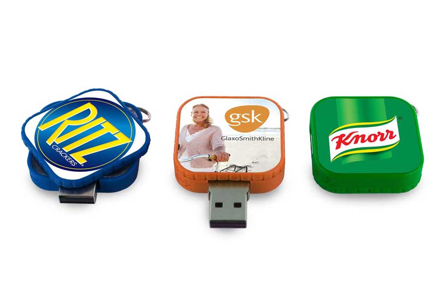 2GB Tarjetas USB con marca impresa