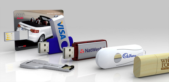 Diferentes modelos de memorias USB personalizadas