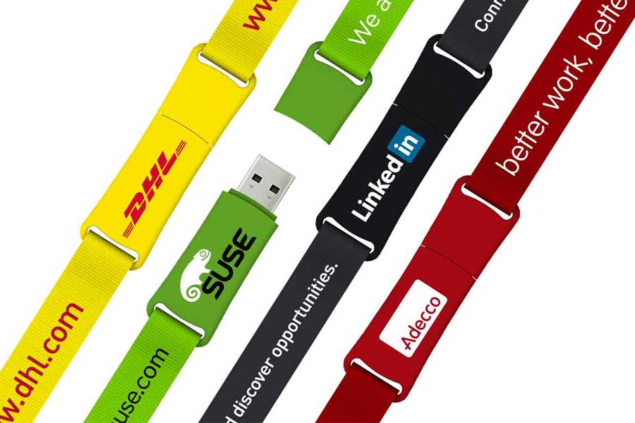 imagen de la memoria USB promocional con cinta de Flashbay